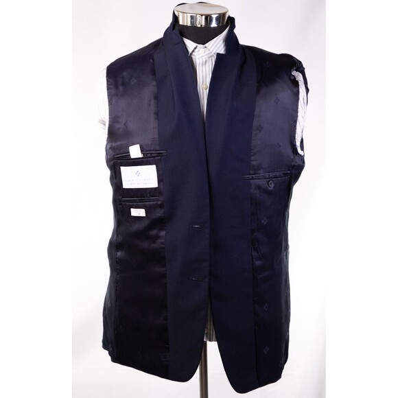 Mens Ryan Seacrest Blue Blazer Sport Coat Sport Jacket Wool 40L Men Button Suits - Picture 9 of 13